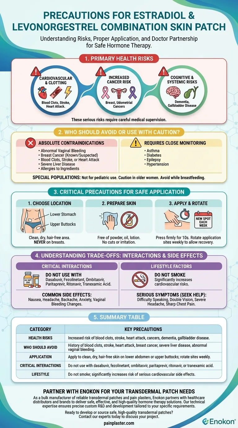 使用雌二醇和左炔诺孕酮复方皮肤贴片时有哪些注意事项？基本安全指南 图解指南