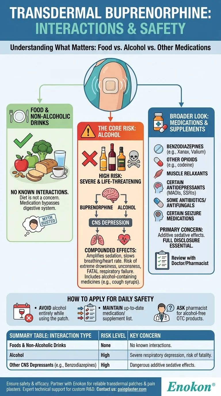 Gibt es Wechselwirkungen zwischen transdermalem Buprenorphin und Nahrungsmitteln oder Getränken?Sicherheitsleitfaden für die Schmerzbehandlung Visuelle Anleitung