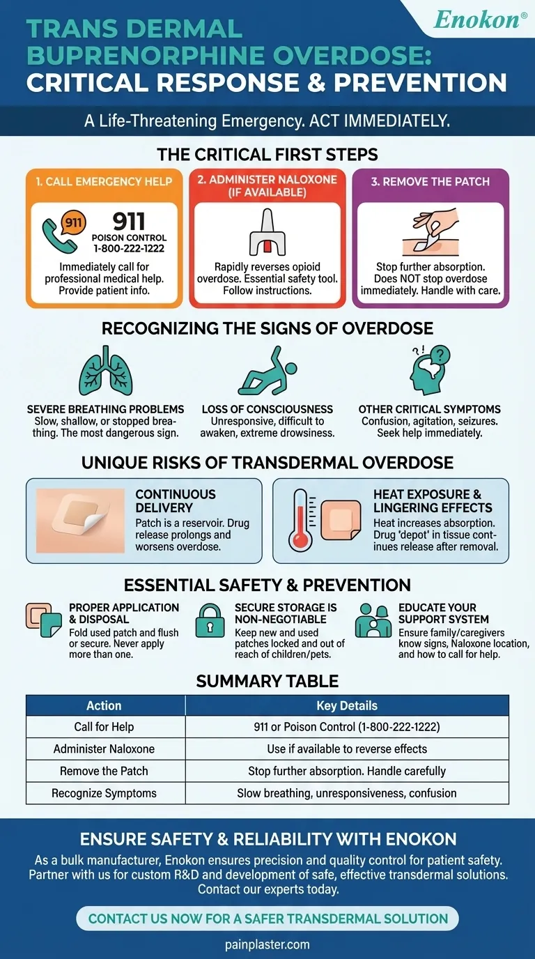 O que deve ser feito em caso de sobredosagem de buprenorfina transdérmica?Passos de emergência e prevenção Guia Visual