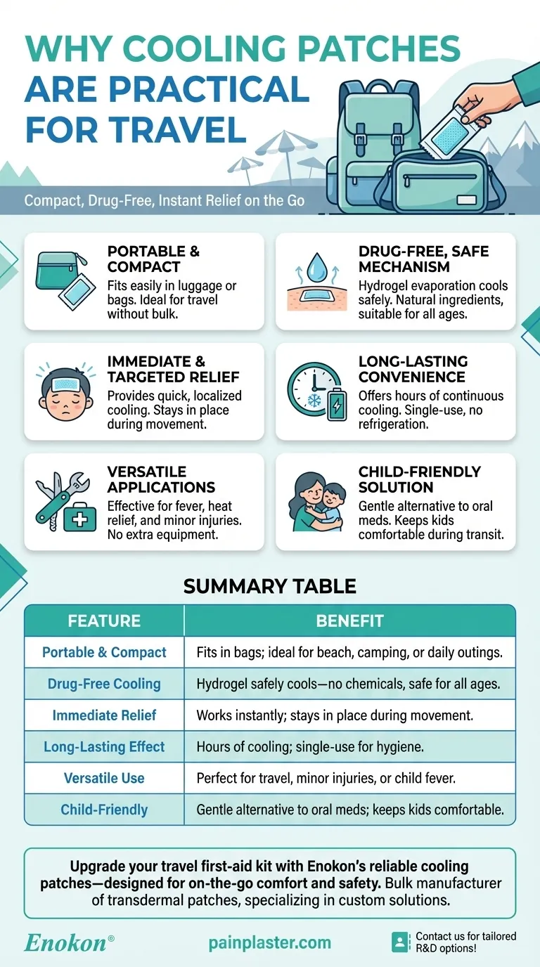 What makes cooling patches practical for travel? Compact, Drug-Free Relief On the Go Visual Guide