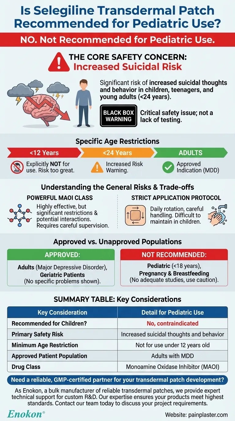 O adesivo transdérmico de selegilina é recomendado para uso pediátrico?Explicação dos riscos de segurança Guia Visual