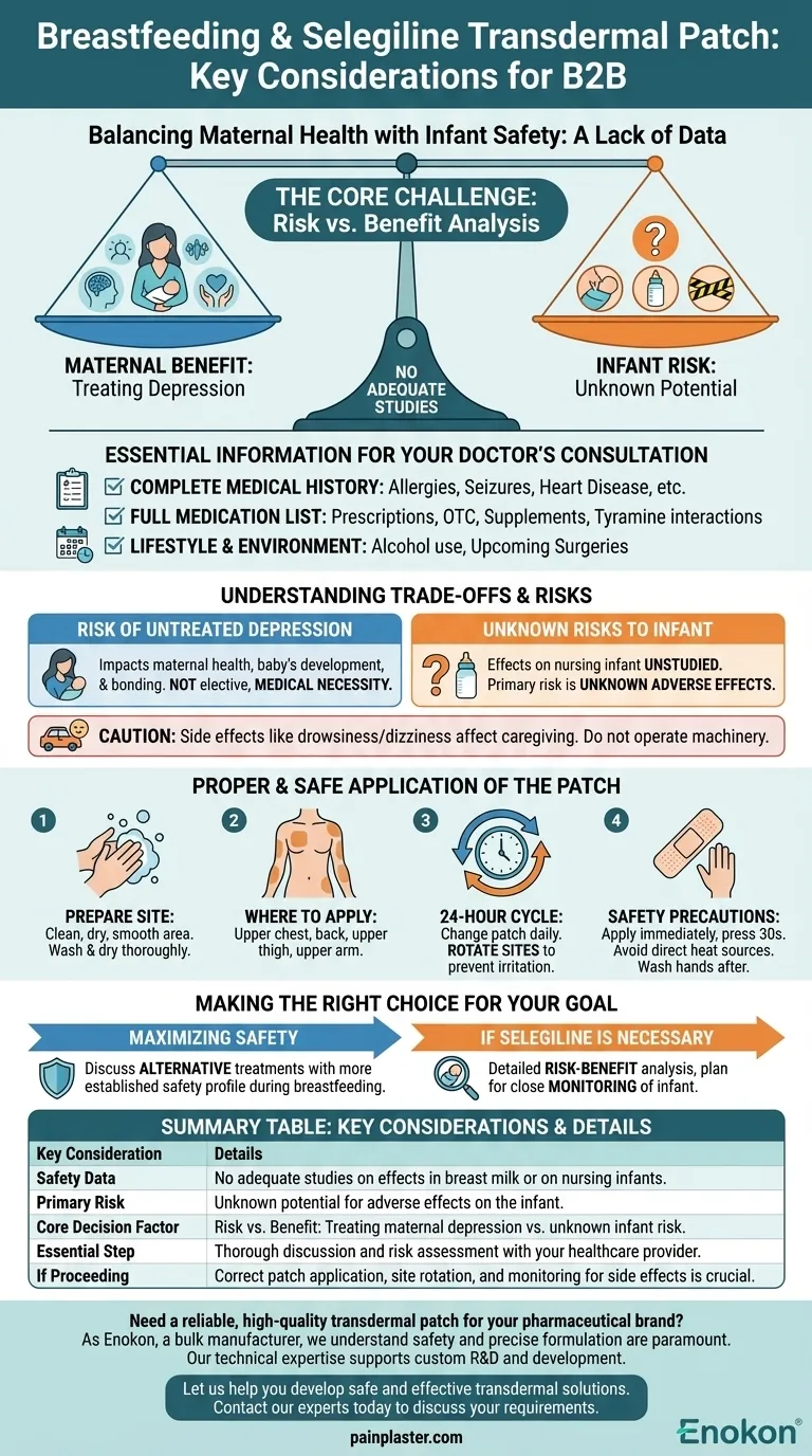 O que é que as mulheres que estão a amamentar devem ter em conta antes de utilizarem o adesivo transdérmico de selegilina?Principais dicas de segurança e aplicação Guia Visual