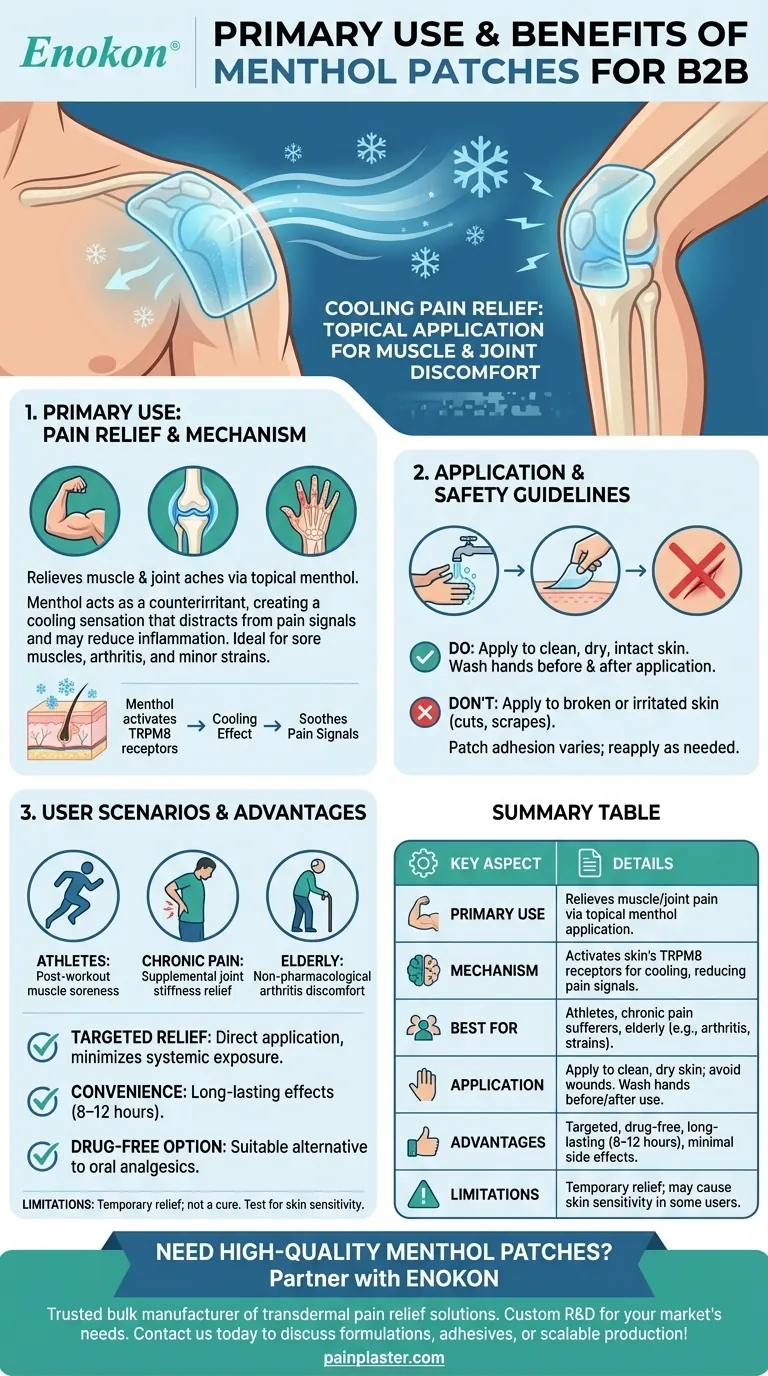 Qual é a principal utilização de um penso de mentol?Alívio direcionado para dores musculares e articulares Guia Visual