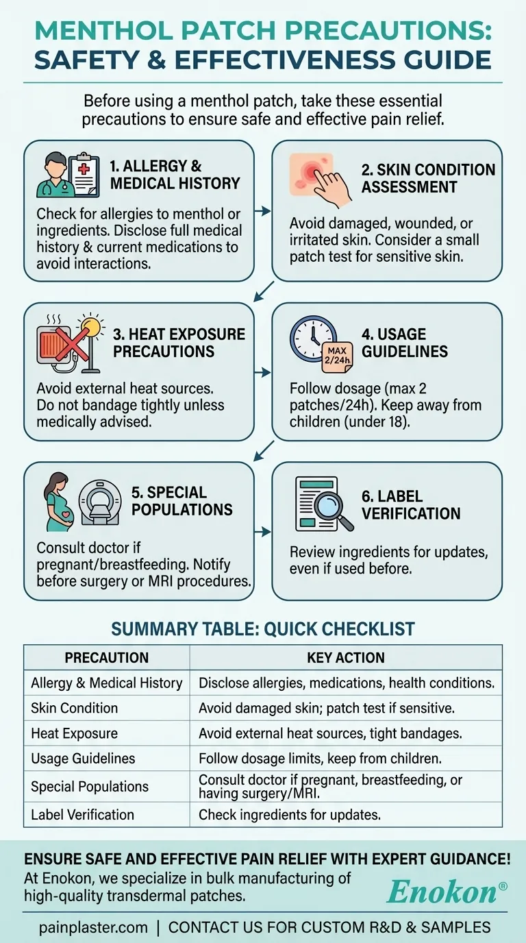 ما هي الاحتياطات التي يجب اتخاذها قبل استخدام لاصقة المنثول؟نصائح السلامة الأساسية للتخفيف الفعال دليل مرئي