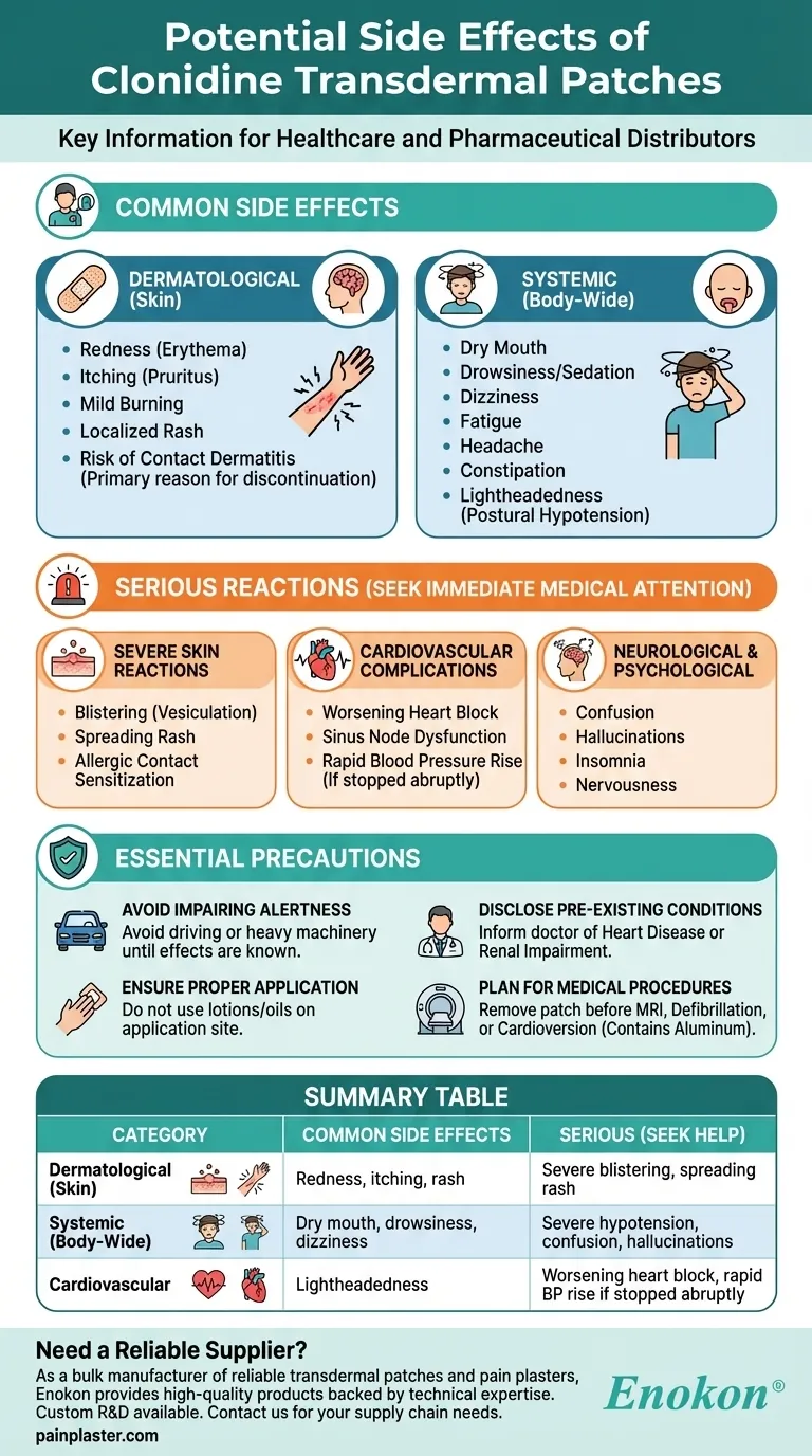 Quais são os potenciais efeitos secundários da clonidina transdérmica?Guia de Riscos e Controlo Guia Visual