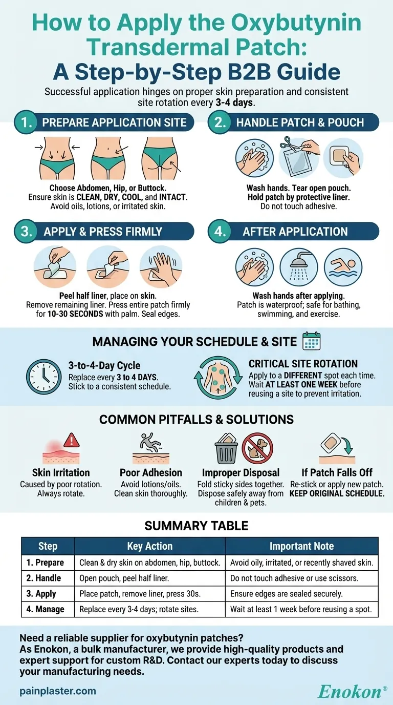 Como é que o adesivo transdérmico de oxibutinina é aplicado?Um guia passo-a-passo para uma utilização óptima Guia Visual