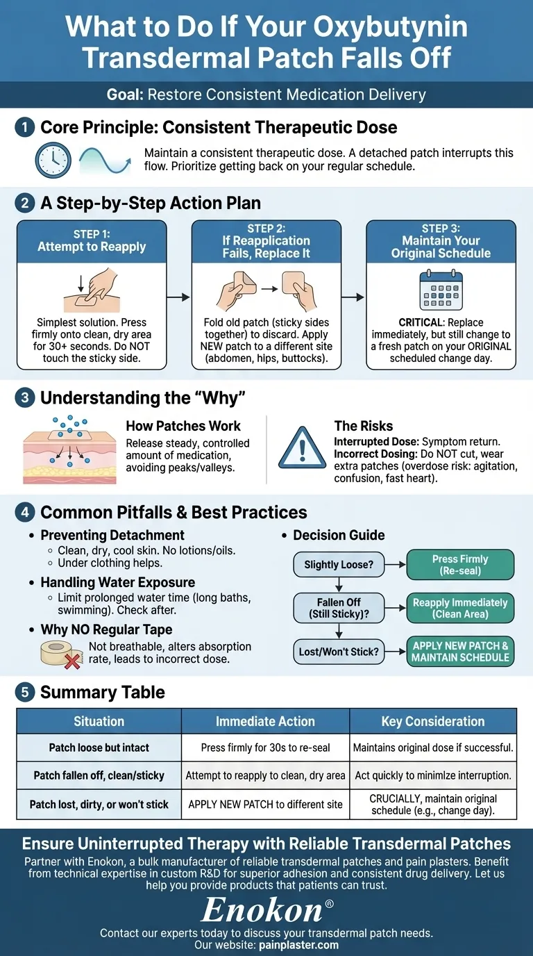 O que fazer se o adesivo transdérmico de oxibutinina cair?Correcções rápidas e sugestões de segurança Guia Visual
