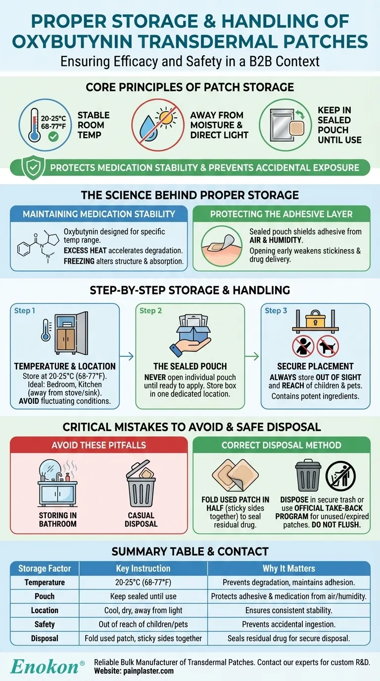 Quais são as instruções de armazenamento dos adesivos transdérmicos de oxibutinina?Garantir uma utilização segura e eficaz Guia Visual