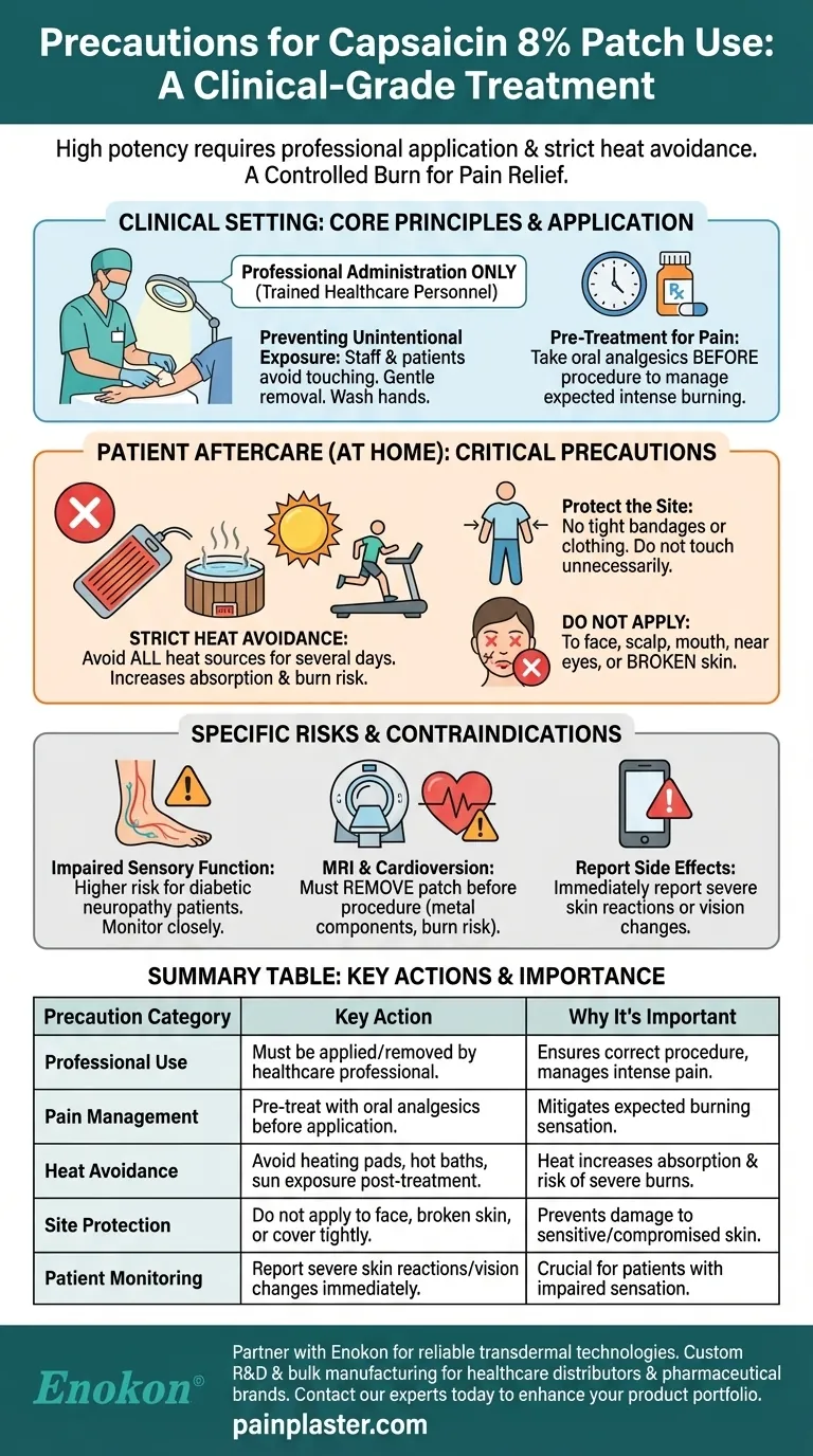 What precautions are needed when using capsaicin 8% patches? Ensuring Safe and Effective Pain Management Visual Guide