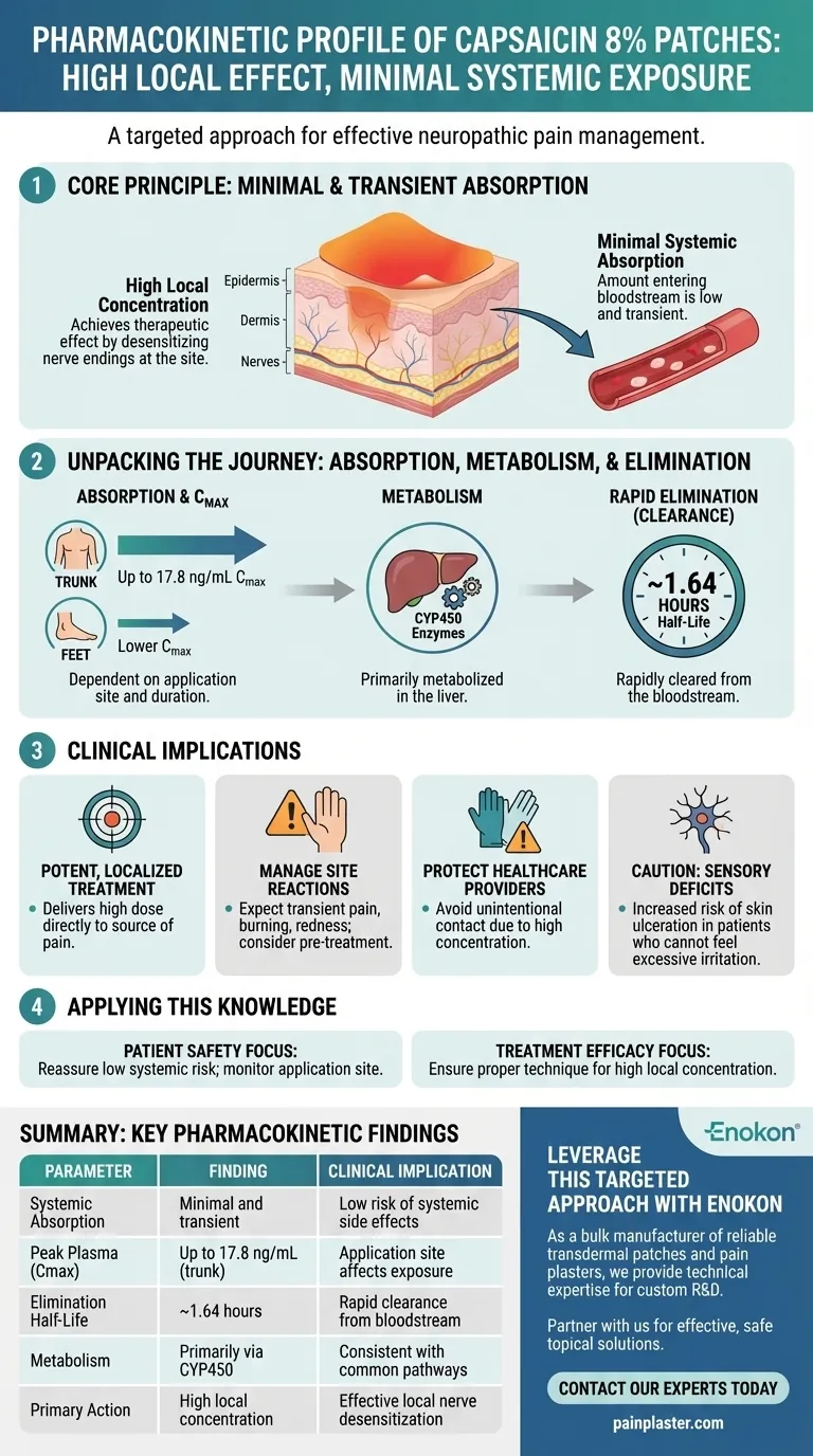 Qual é o perfil farmacocinético dos pensos de capsaicina a 8%?Informações essenciais para um controlo eficaz da dor Guia Visual