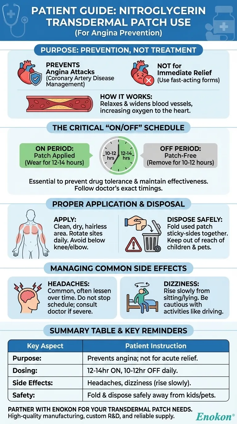 ニトログリセリン経皮吸収製剤の使用について患者に伝えるべき情報とは？安全性と使用に関する重要なヒント ビジュアルガイド