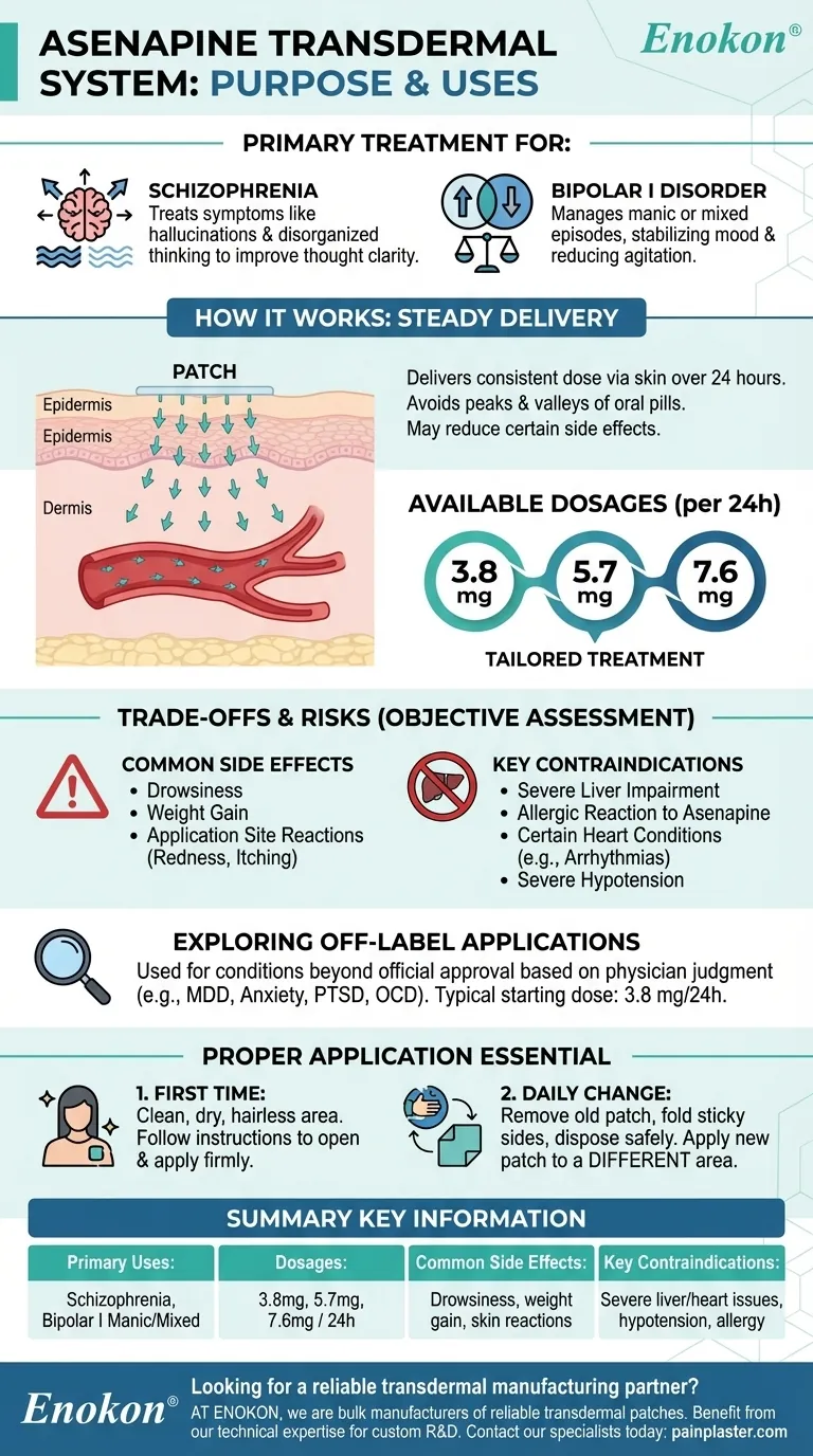 O que é que o sistema transdérmico de Asenapina é utilizado para tratar?Principais benefícios para a esquizofrenia e a doença bipolar Guia Visual
