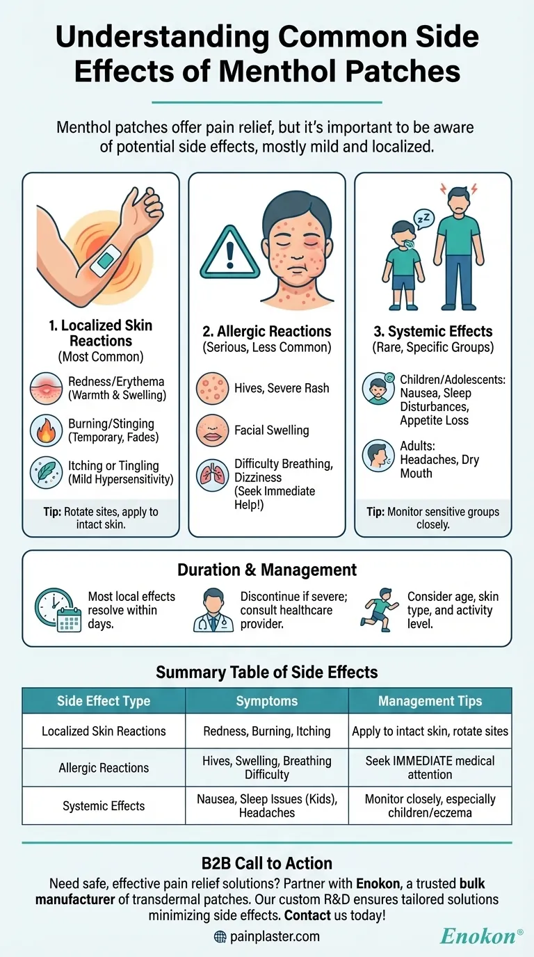 ما هي الآثار الجانبية الشائعة للاصقة المنثول؟المخاطر الرئيسية ونصائح السلامة دليل مرئي
