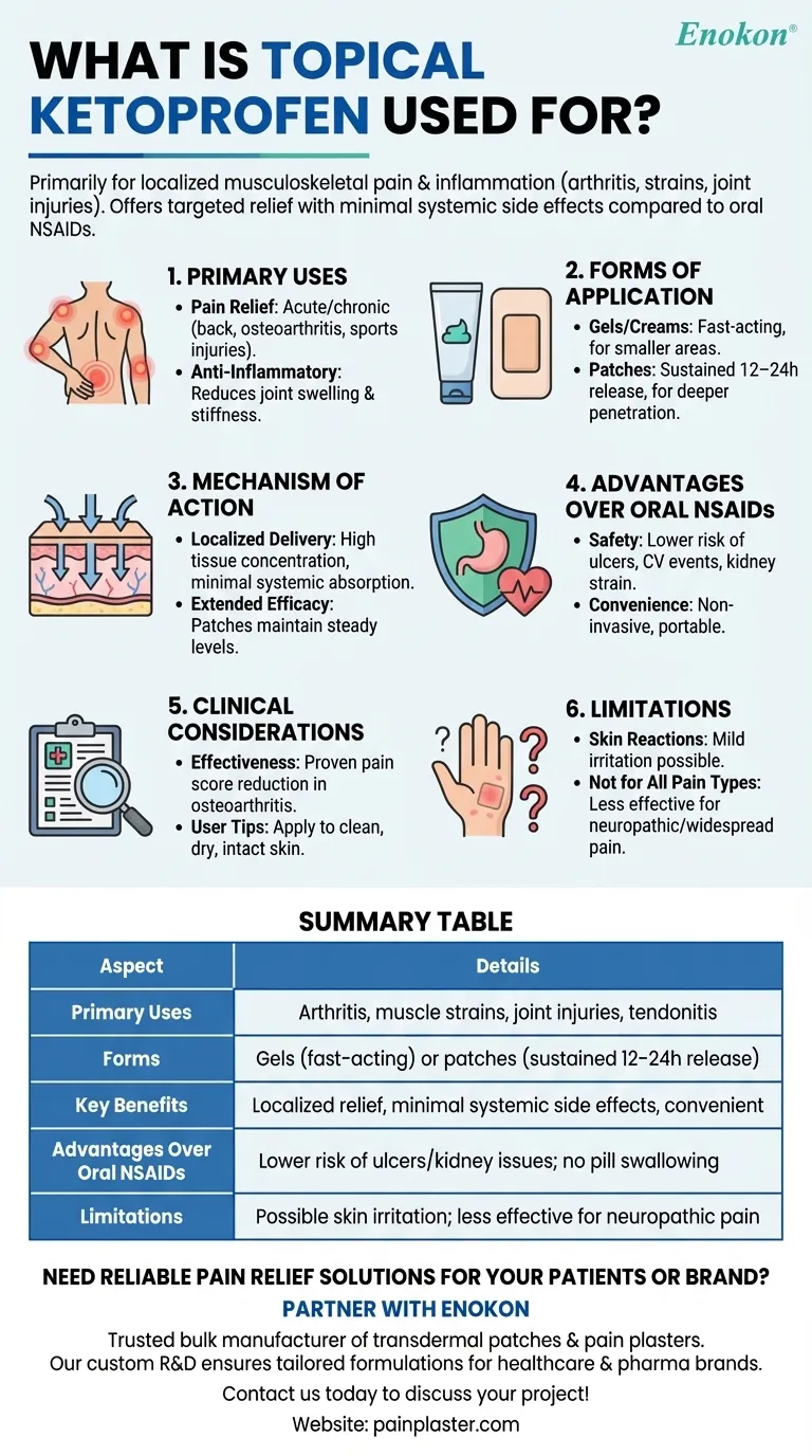 What is topical ketoprofen used for? Targeted Pain Relief for Joints & Muscles Visual Guide