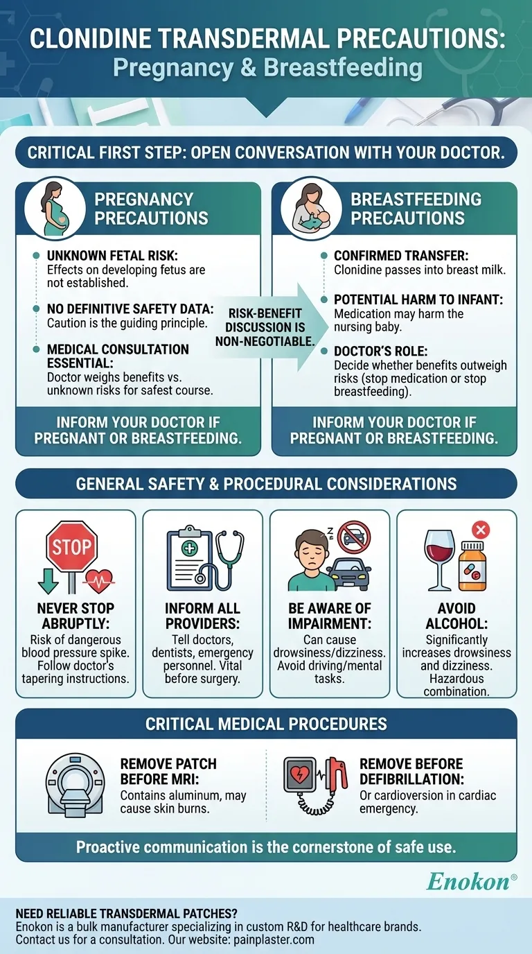 クロニジン経皮吸収型製剤使用中の妊娠・授乳に関する注意事項は？安全に関する重要なヒント ビジュアルガイド