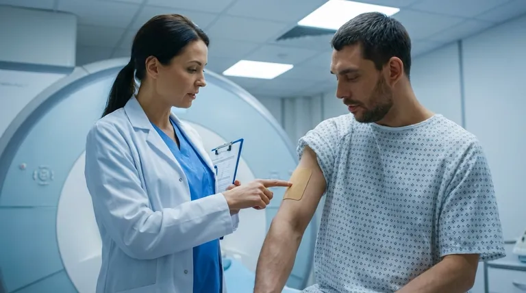 クロニジンパッチによるMRI検査にはどのような注意が必要ですか?皮膚熱傷を避け、安全性を確保する