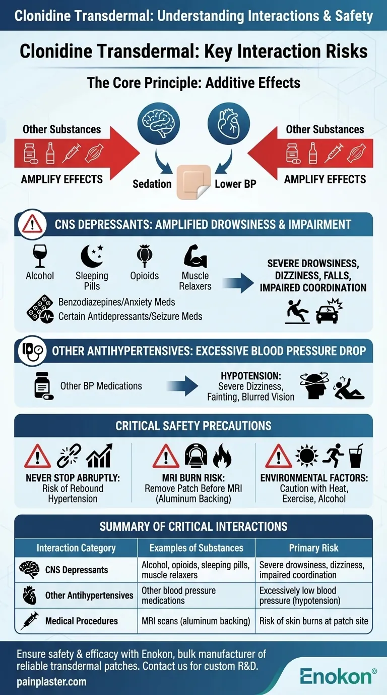 ما الأدوية الأخرى التي يمكن أن تتفاعل مع كلونيدين عبر الجلد؟تجنب خلطات الأدوية المحفوفة بالمخاطر دليل مرئي