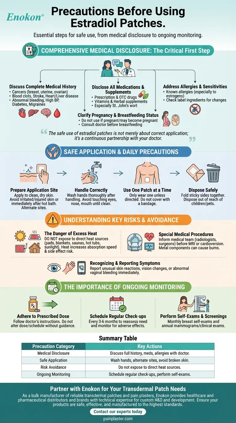¿Qué precauciones deben tomarse antes de utilizar los parches de estradiol?Consejos esenciales de seguridad para la terapia hormonal Guía Visual