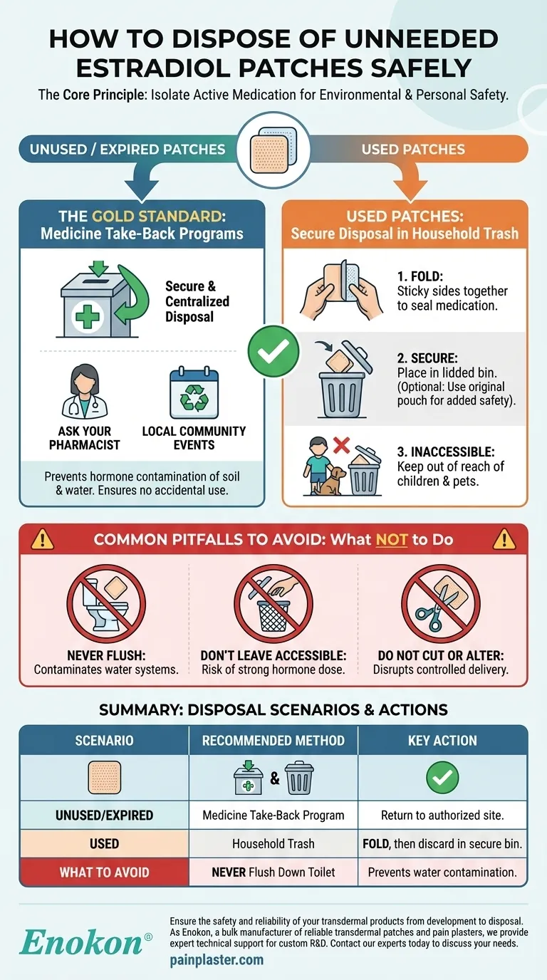 不要になったエストラジオール・パッチの推奨廃棄方法は？安全で環境に優しいソリューション ビジュアルガイド