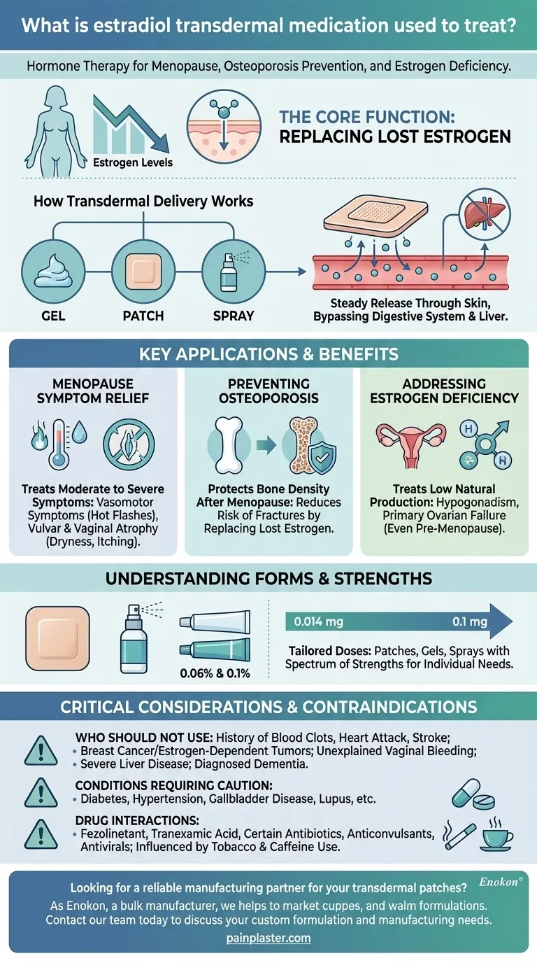 O que é que o medicamento estradiol transdérmico é utilizado para tratar?Alívio para os sintomas da menopausa e muito mais Guia Visual