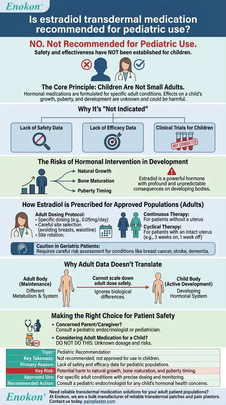 Is estradiol transdermal medication recommended for pediatric use? Understanding Pediatric Safety and Risks Visual Guide