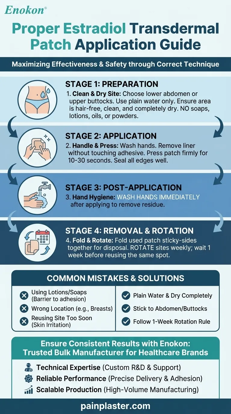 如何正确使用雌二醇透皮贴片？确保最佳激素输送和皮肤安全 图解指南