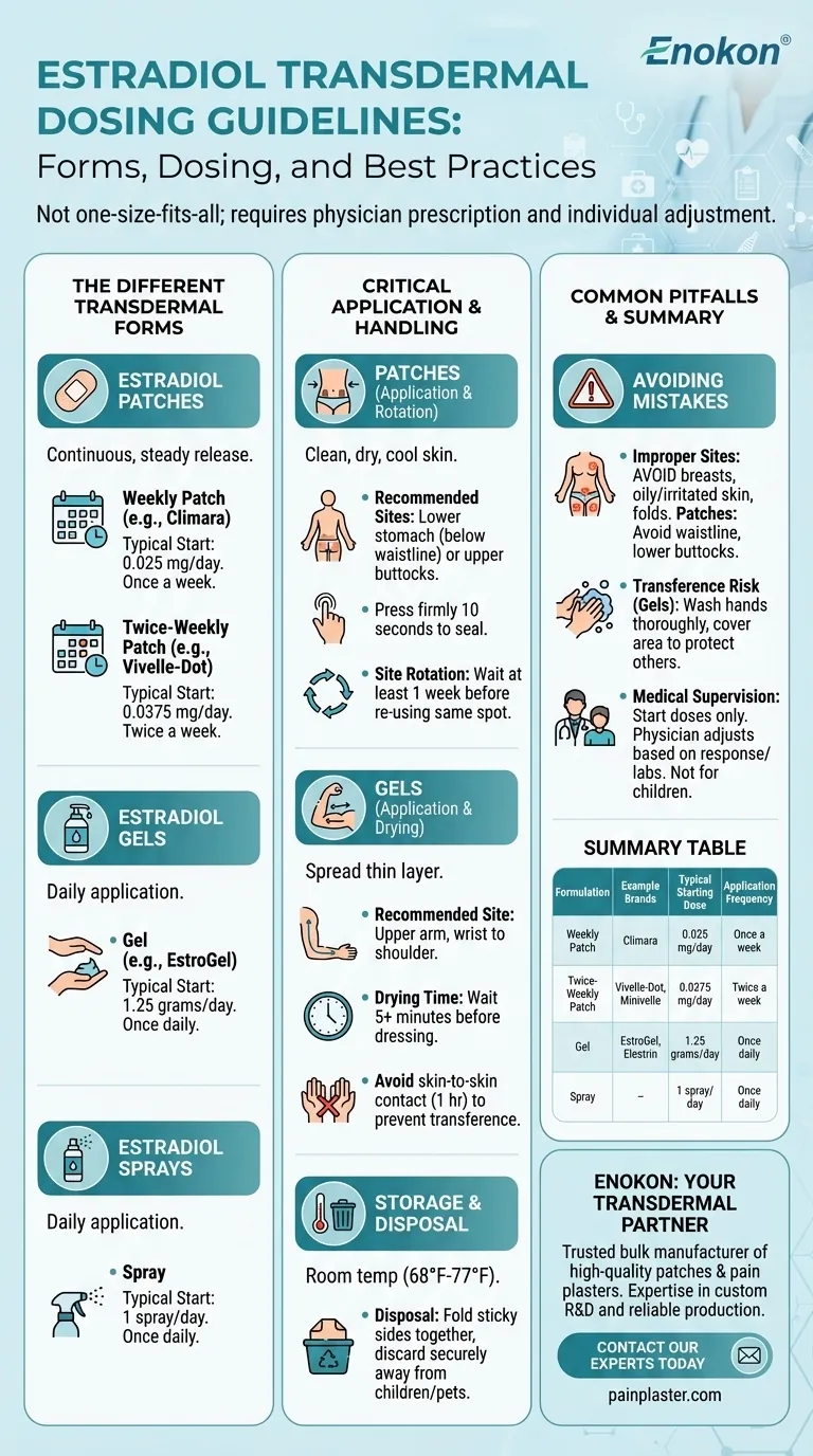 What are the dosing guidelines for estradiol transdermal forms? Ensure Safe & Effective Hormone Therapy Visual Guide