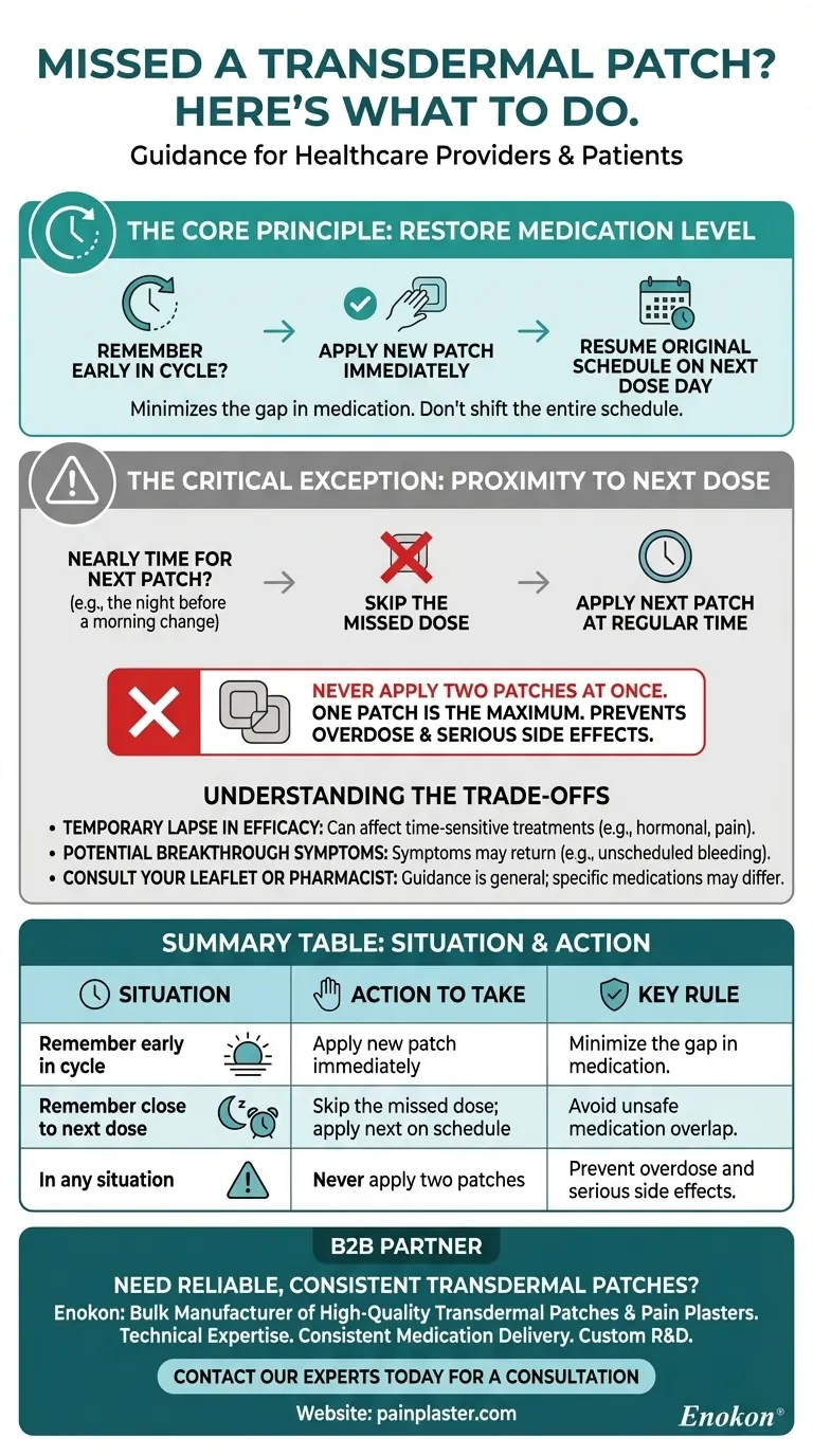 What should be done if a patch is missed or forgotten? A Guide to Safely Getting Back on Track Visual Guide