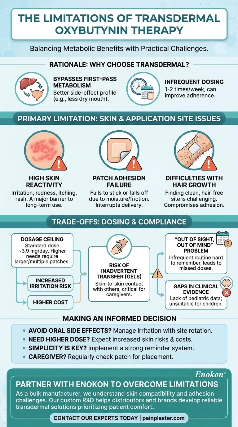Quais são as limitações da terapêutica com oxibutinina transdérmica?Principais desafios e soluções Guia Visual