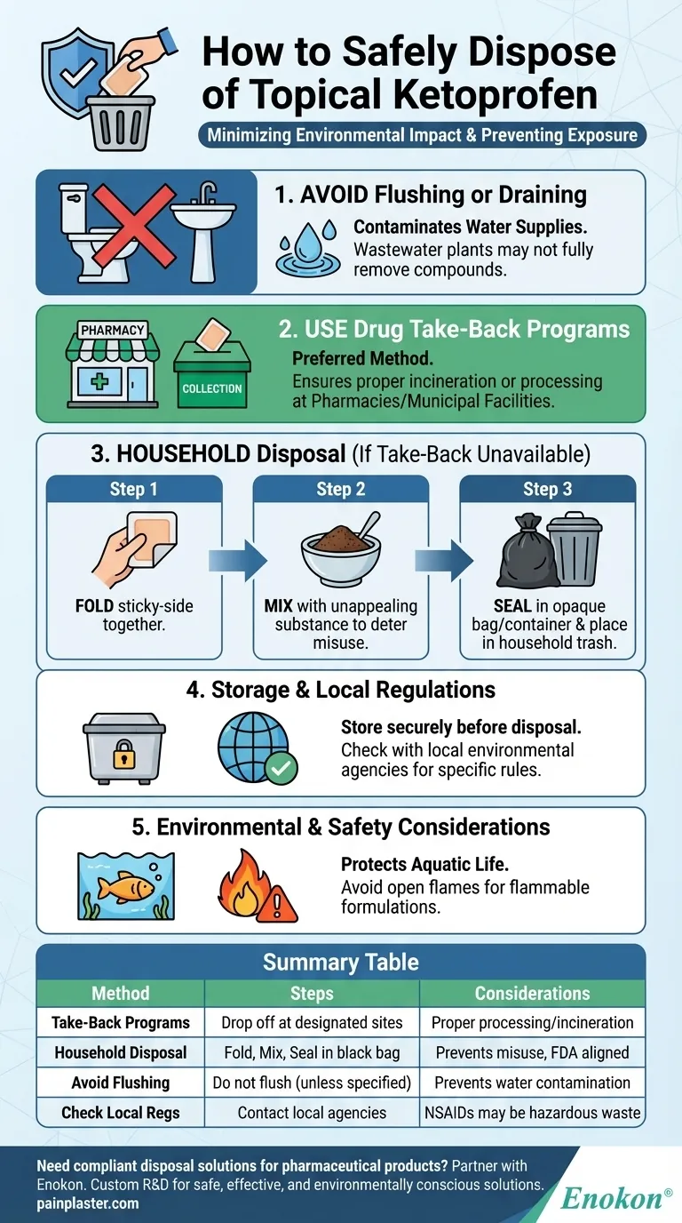 How should topical ketoprofen be disposed of safely? Follow These Safe Disposal Steps Visual Guide