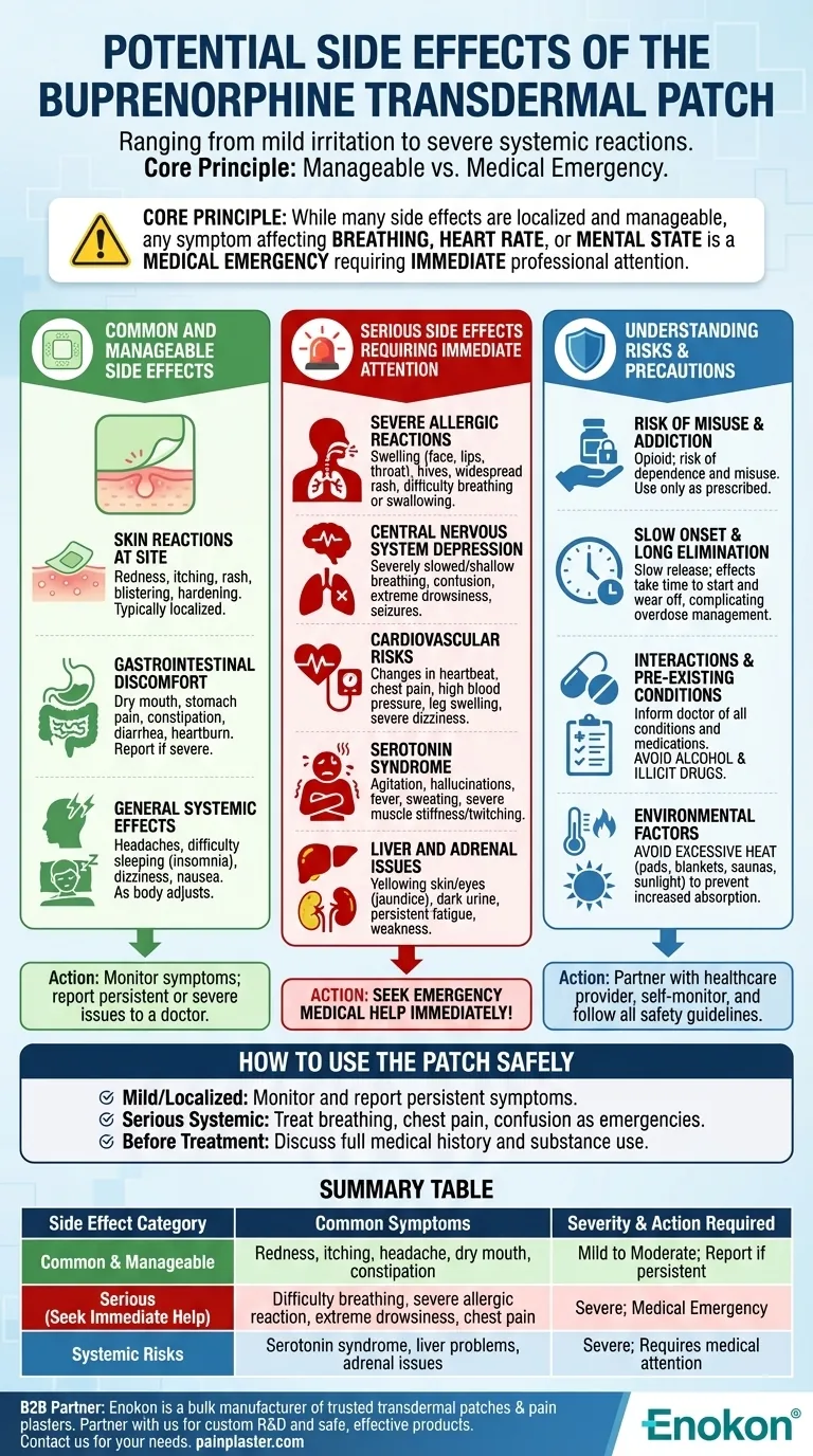 Quais são os potenciais efeitos secundários do adesivo transdérmico de buprenorfina?Conheça os riscos para um alívio seguro da dor Guia Visual