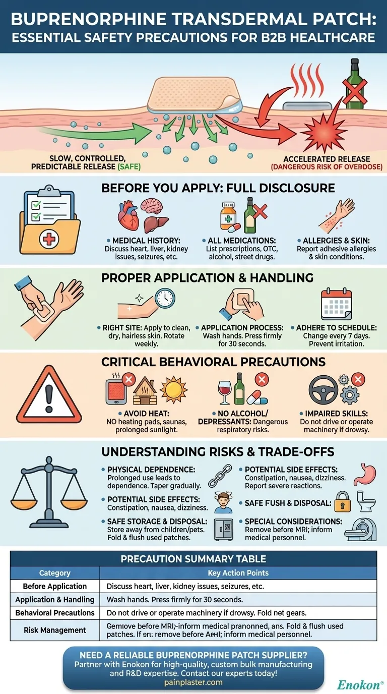 使用丁丙诺啡透皮贴剂时有哪些注意事项？有效缓解疼痛的基本安全提示 图解指南