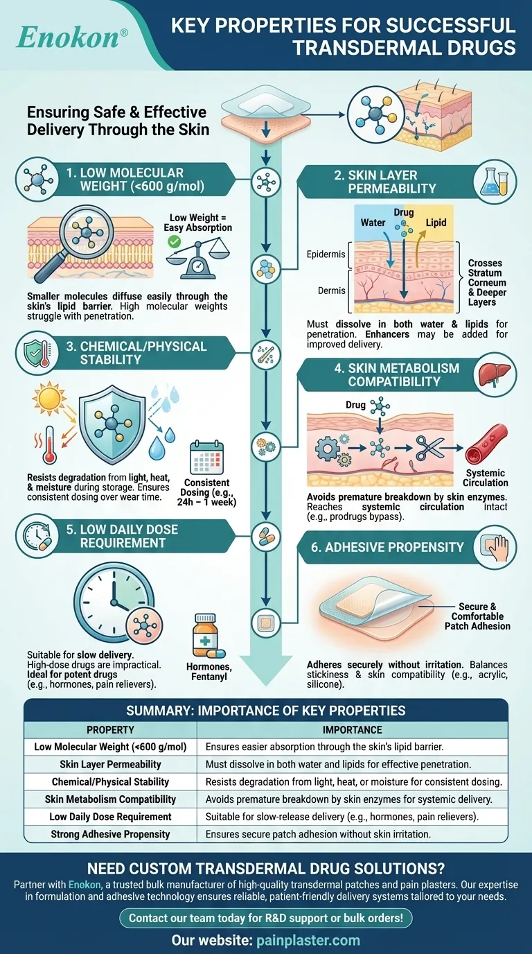経皮吸収型製剤の成功に必要な特性とは？効果的な経皮投与のための必須基準 ビジュアルガイド