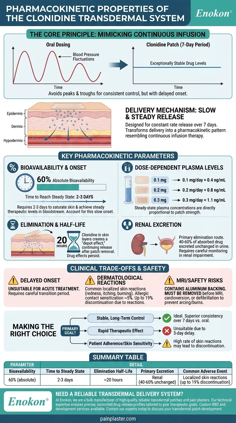 クロニジン経皮吸収システムの薬物動態学的特性は？経皮パッチによる薬物送達の最適化 ビジュアルガイド