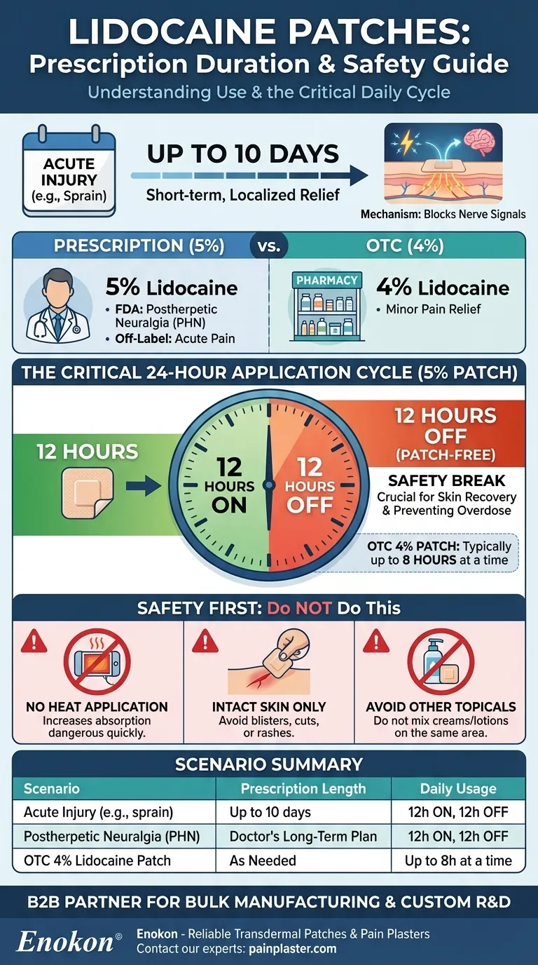 Durante quanto tempo são normalmente prescritos os pensos de lidocaína?Explicação do alívio da dor crónica e de curto prazo Guia Visual