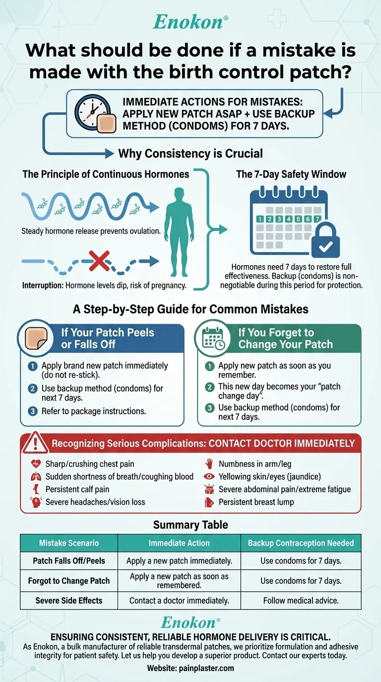 避妊パッチにミスがあった場合、どうすべきか？エラーを修正し、保護され続けるためのステップ ビジュアルガイド