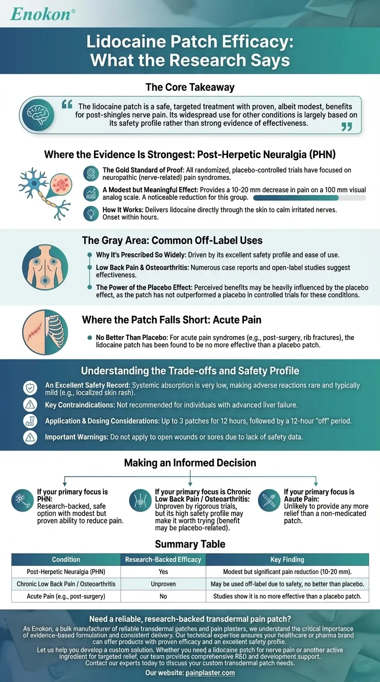 Que dit la recherche sur l'efficacité du patch de lidocaïne ?Perspectives fondées sur des données probantes pour le soulagement de la douleur Guide Visuel