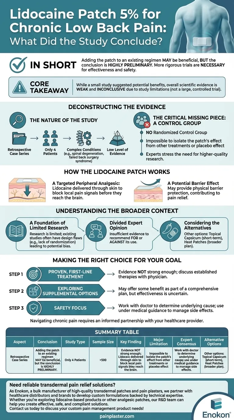 Zu welchen Ergebnissen kam die Studie über das Lidocainpflaster 5% bei chronischen Kreuzschmerzen?Wichtigste Ergebnisse & Nutzen Visuelle Anleitung