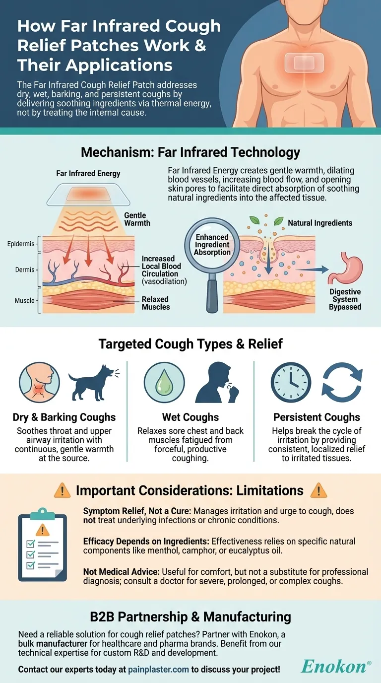 遠赤外線咳止めパッチはどのような咳に効果がありますか？乾いた咳、湿った咳、しつこい咳の自然な緩和 ビジュアルガイド