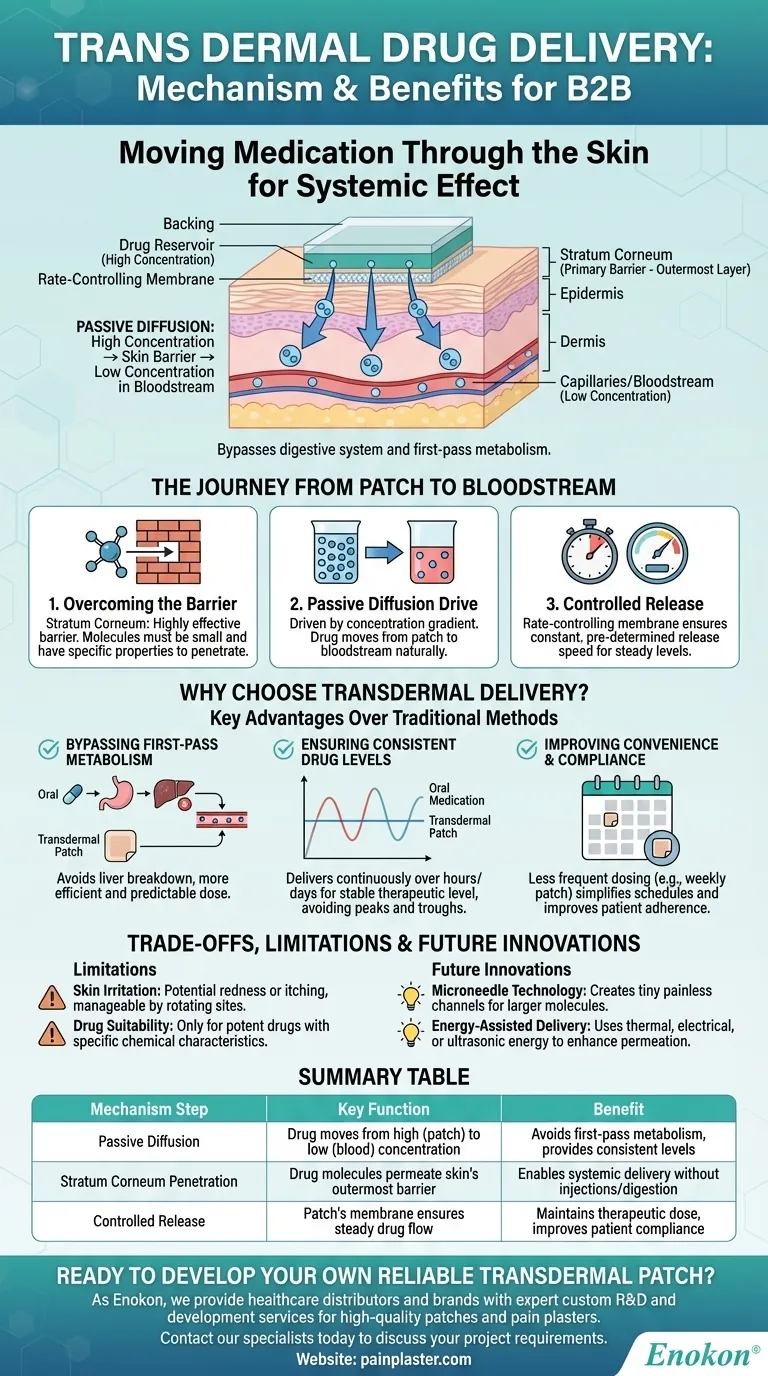 Qual é o mecanismo de administração transdérmica de medicamentos?Libertar uma medicação eficaz através da pele Guia Visual