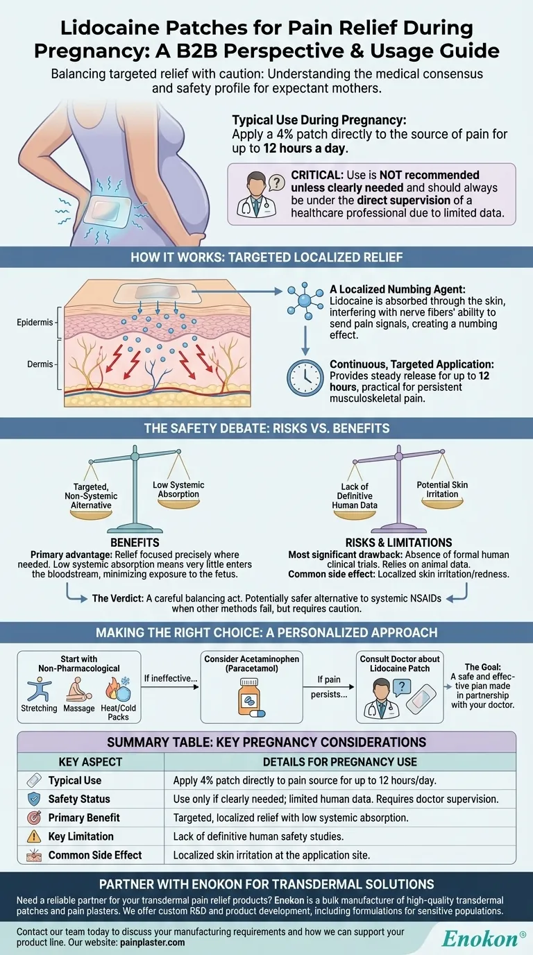 리도카인 패치는 일반적으로 임신 중 통증 완화에 어떻게 사용되나요?안전한 사용 및 주요 고려 사항 시각적 가이드