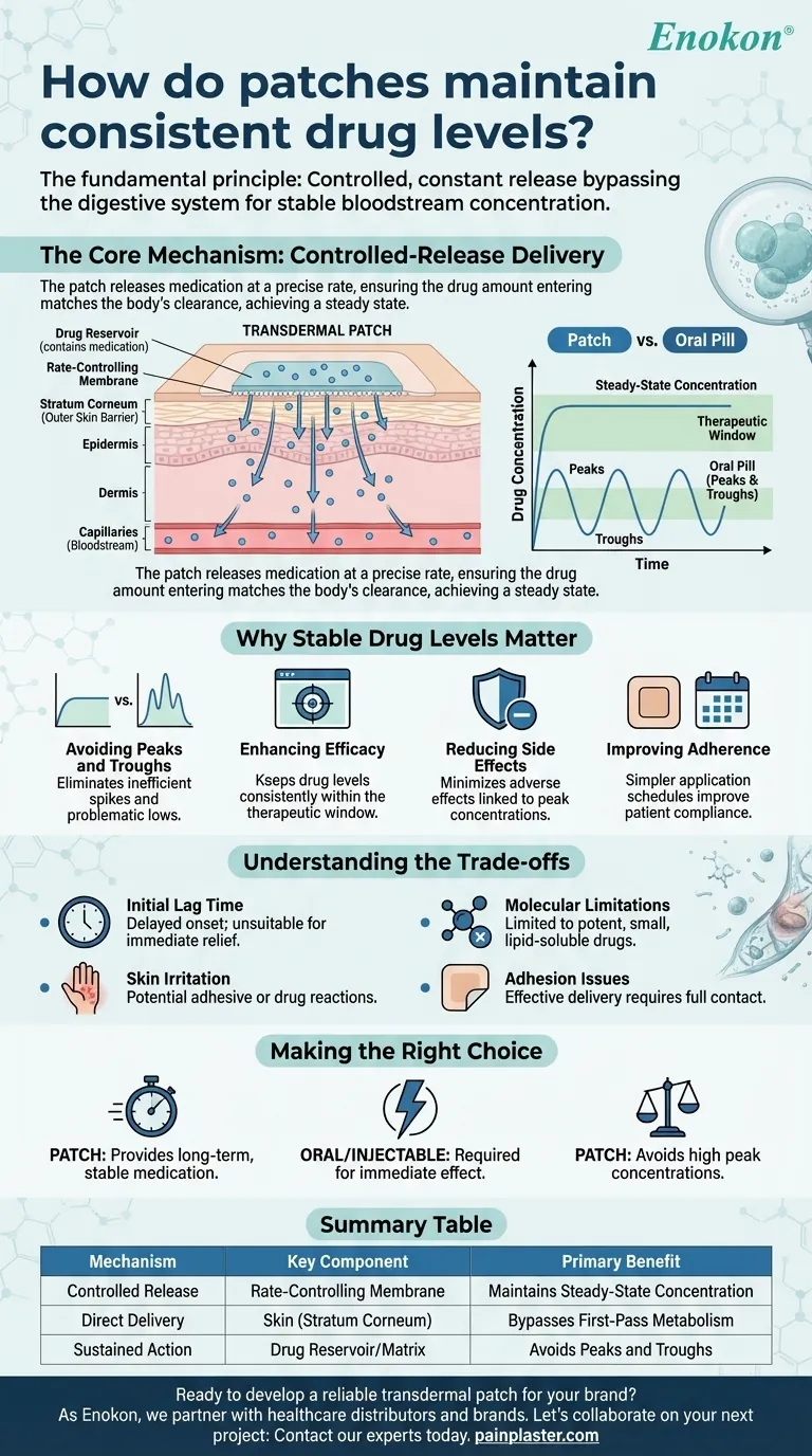 كيف تحافظ اللصقات على مستويات ثابتة من الدواء؟العلم وراء توصيل الدواء بشكل ثابت دليل مرئي