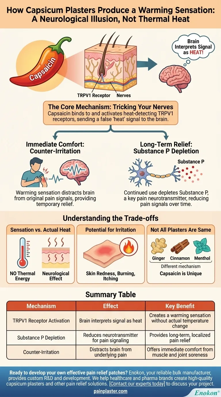 Come fa il cerotto al capsico a produrre una sensazione di calore?La scienza alla base del trattamento naturale del dolore Guida Visiva