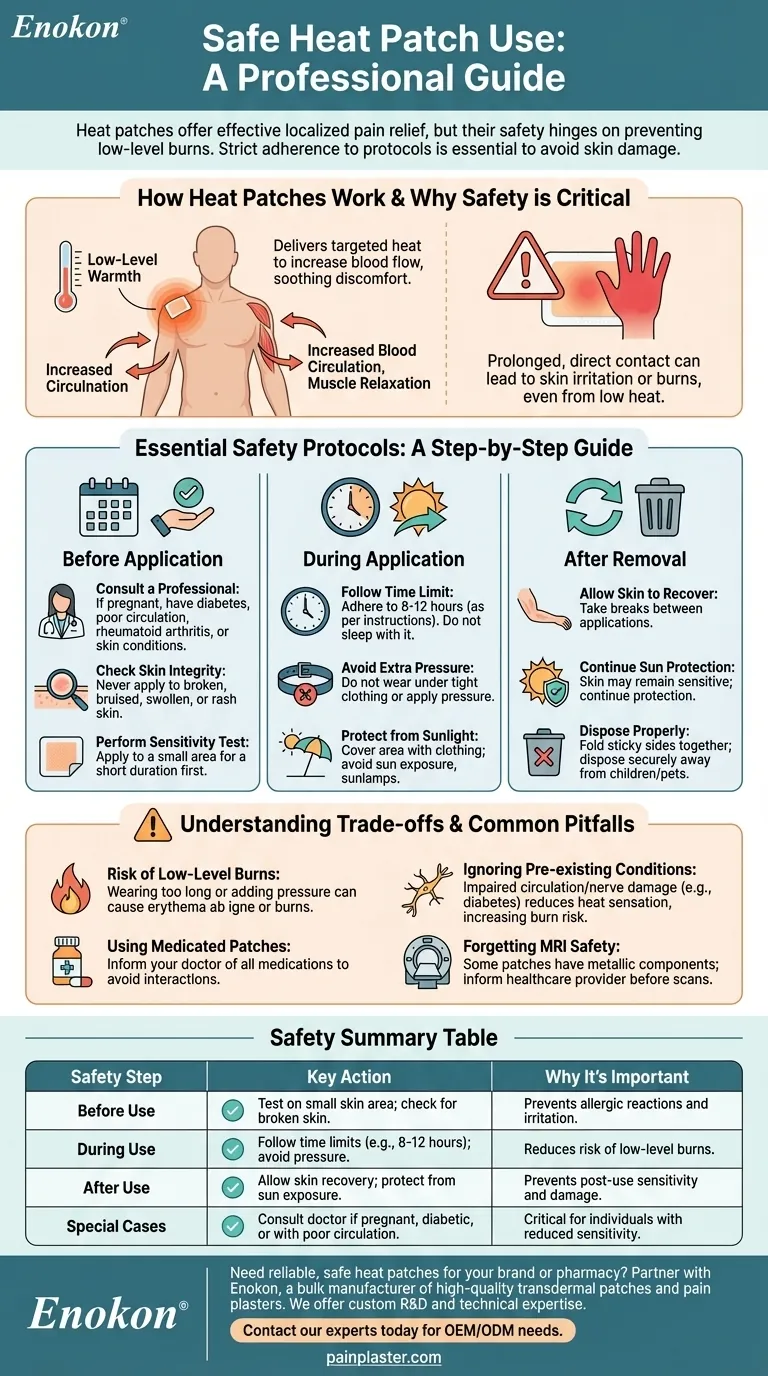 ما هي احتياطات السلامة التي يجب اتخاذها عند استخدام اللصقات الحرارية؟إرشادات أساسية لتخفيف الآلام بأمان دليل مرئي