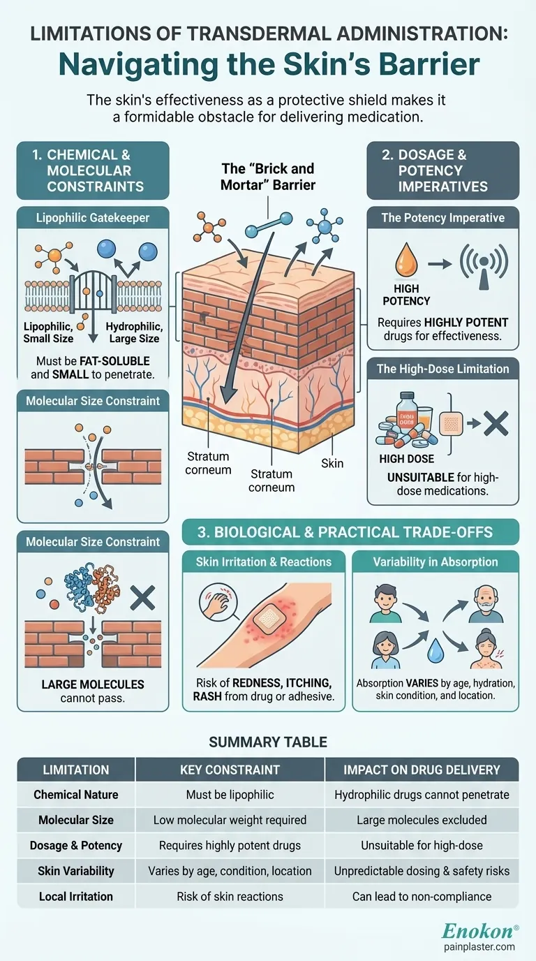 経皮投与の限界とは？主な課題とリスクを解説 ビジュアルガイド