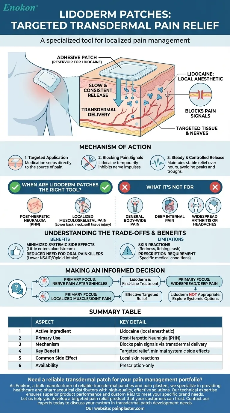 Cosa sono i cerotti Lidoderm e come forniscono sollievo dal dolore?Soluzione mirata per la gestione del dolore Guida Visiva