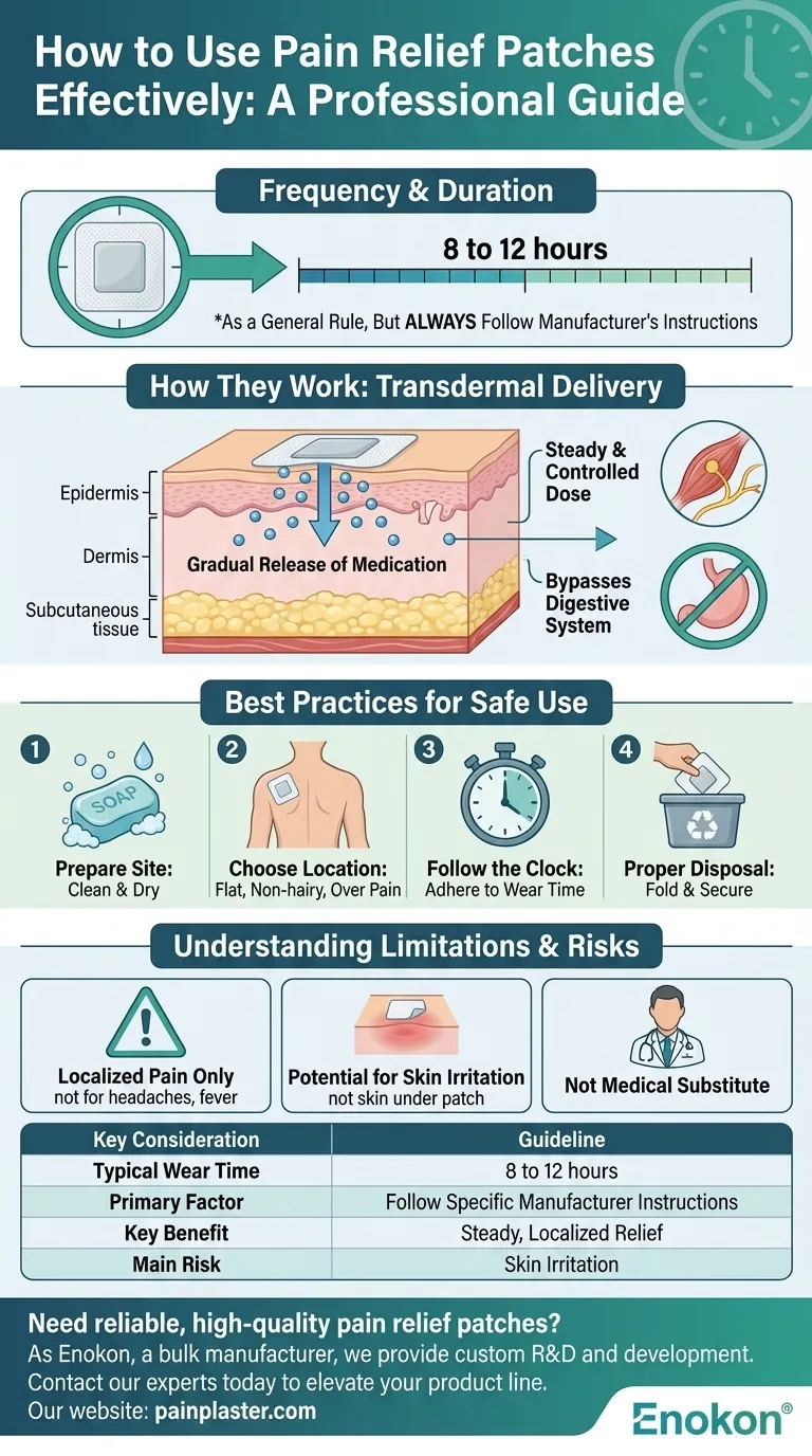 Com que frequência devem ser utilizados os pensos para alívio da dor?Optimize a sua rotina de tratamento da dor Guia Visual