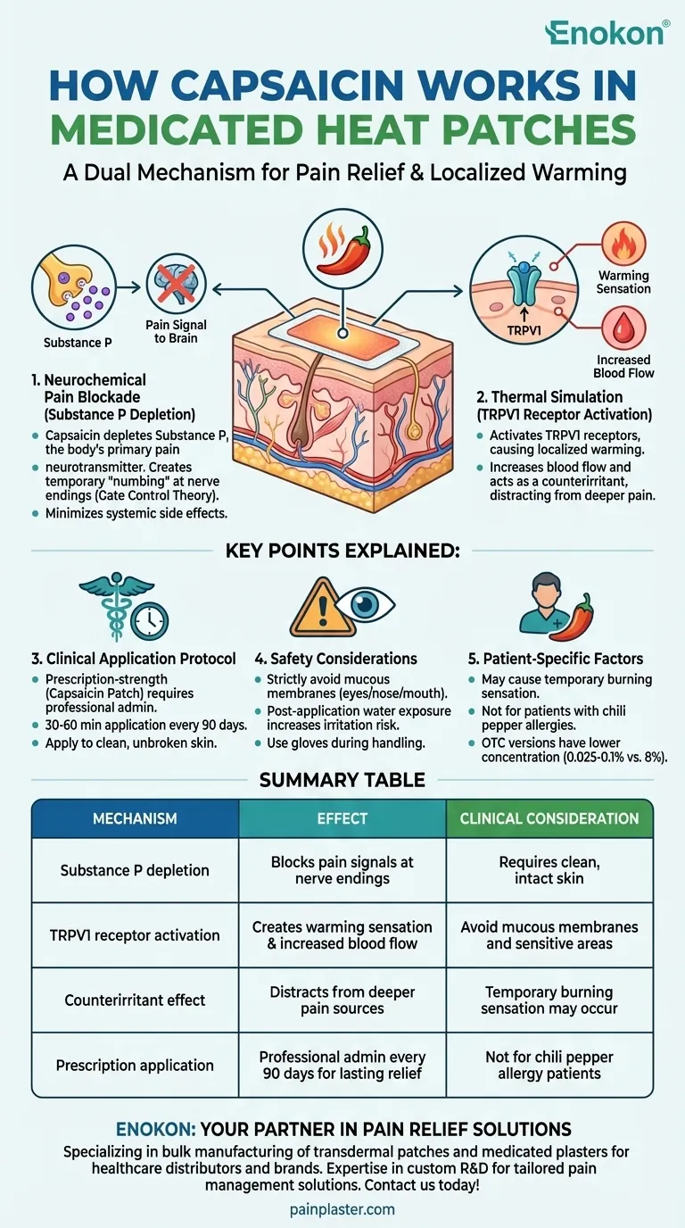 Como é que a capsaicina funciona no penso térmico medicamentoso?A ciência por detrás do alívio da dor Guia Visual