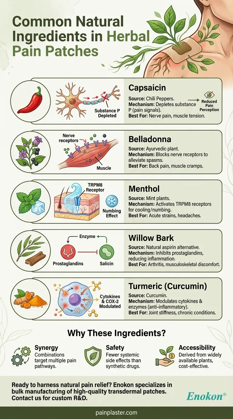 What are some common natural ingredients found in herbal pain patches? Discover Nature’s Pain Relief Visual Guide