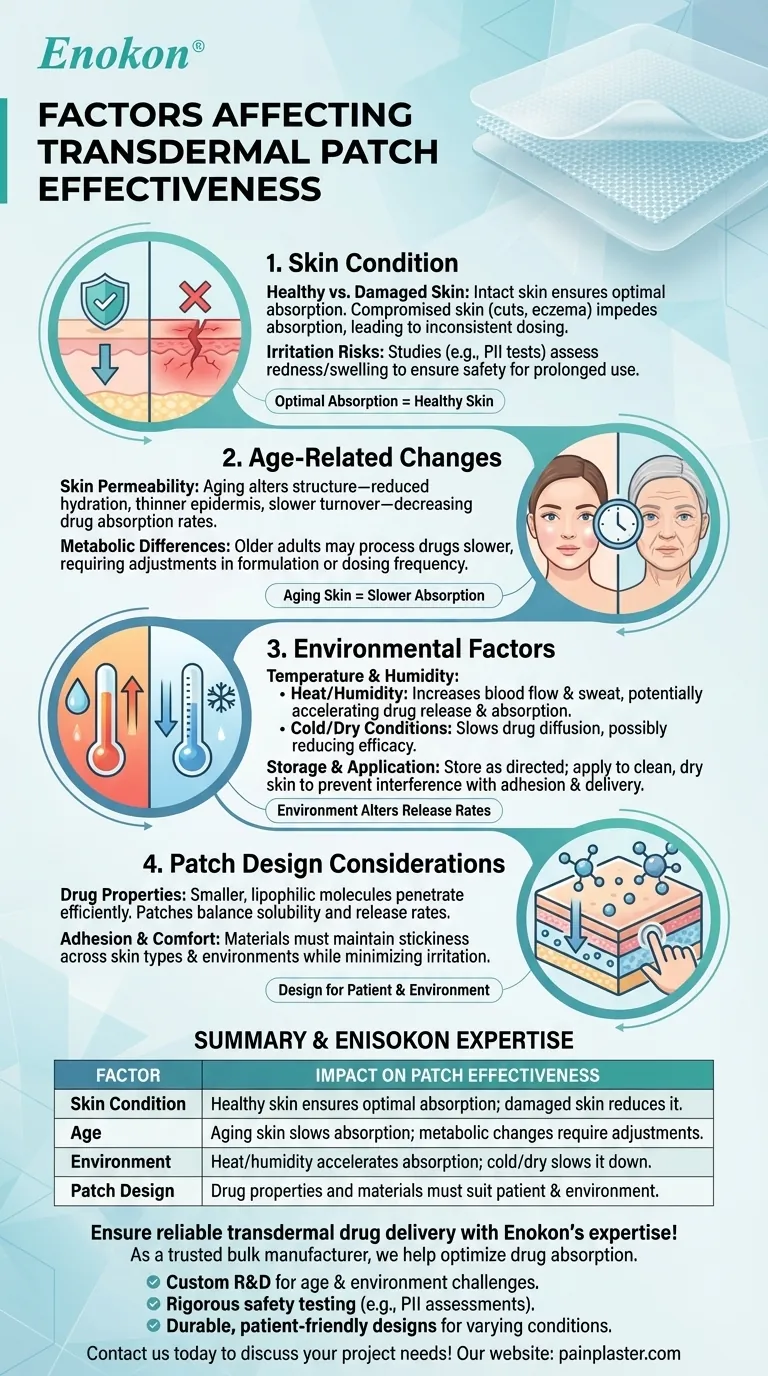 Wie beeinflussen Hautzustand, Alter und Umgebung die Wirksamkeit transdermaler Pflaster?Optimieren Sie Ihre Medikamentenabgabe Visuelle Anleitung